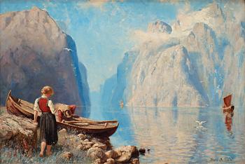 Hans Andreas Dahl, Scene from a Norwegian fjord.