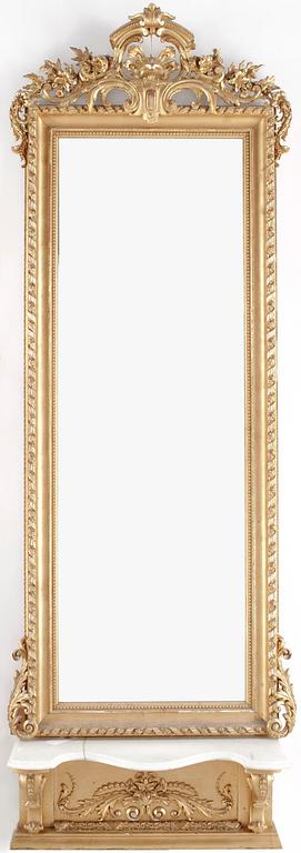 SPEGEL, nyrokoko, omkring 1800-talets mitt.