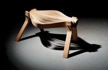 635. A Gunnar Aagaard Andersen ash and iron stool, PP Möbler, Denmark.