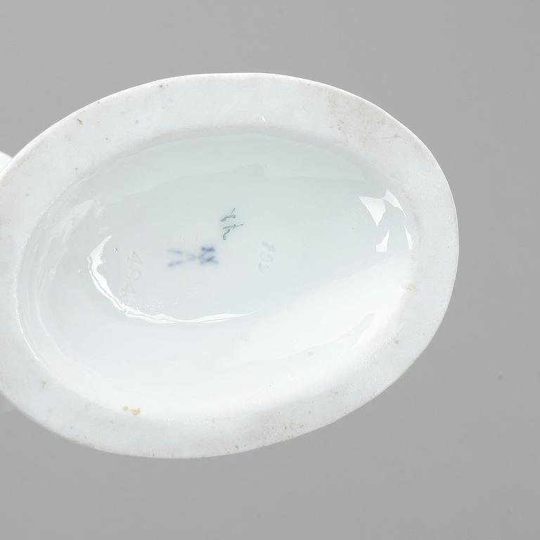 TEKOPPAR samt LJUSSTAKAR, 8 +2, porslin, Meissen, Tyskland, 1900-tal.