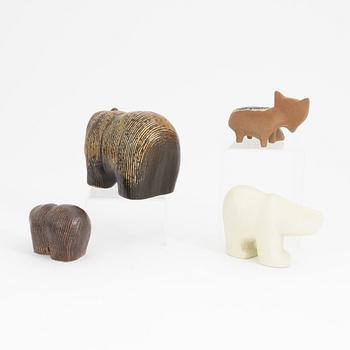 Lisa Larson, a set of four stoneware figurines, Gustavsberg.