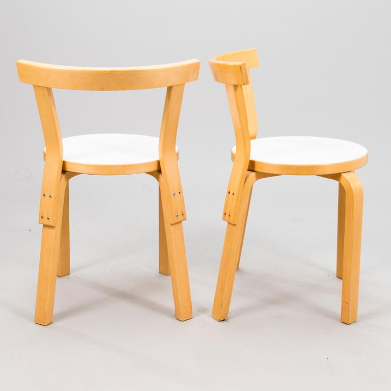 ALVAR AALTO, a set of six model 68 Chairs by Artek.