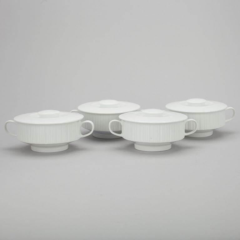 SOPPSKÅLAR, 4 st, porslin, "Variation" svart och vitt, Tapio Wirkkala Rosenthal, 1962-65.