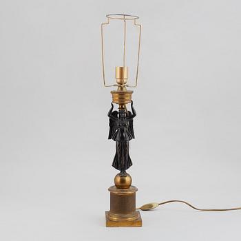 A bronze empire style lamp, second half of the 19th century.