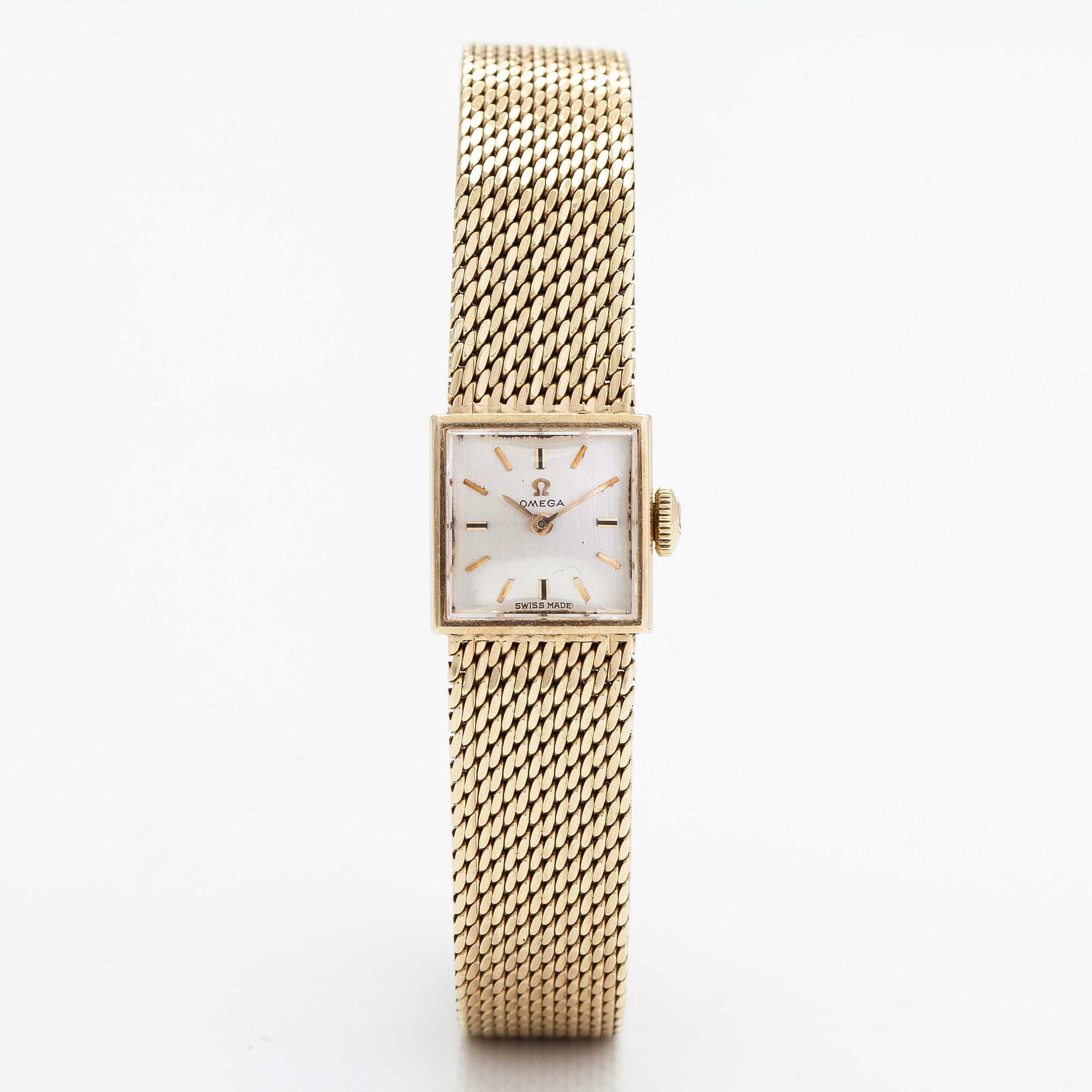 Omega, armbandsur, 14 x 14 mm.