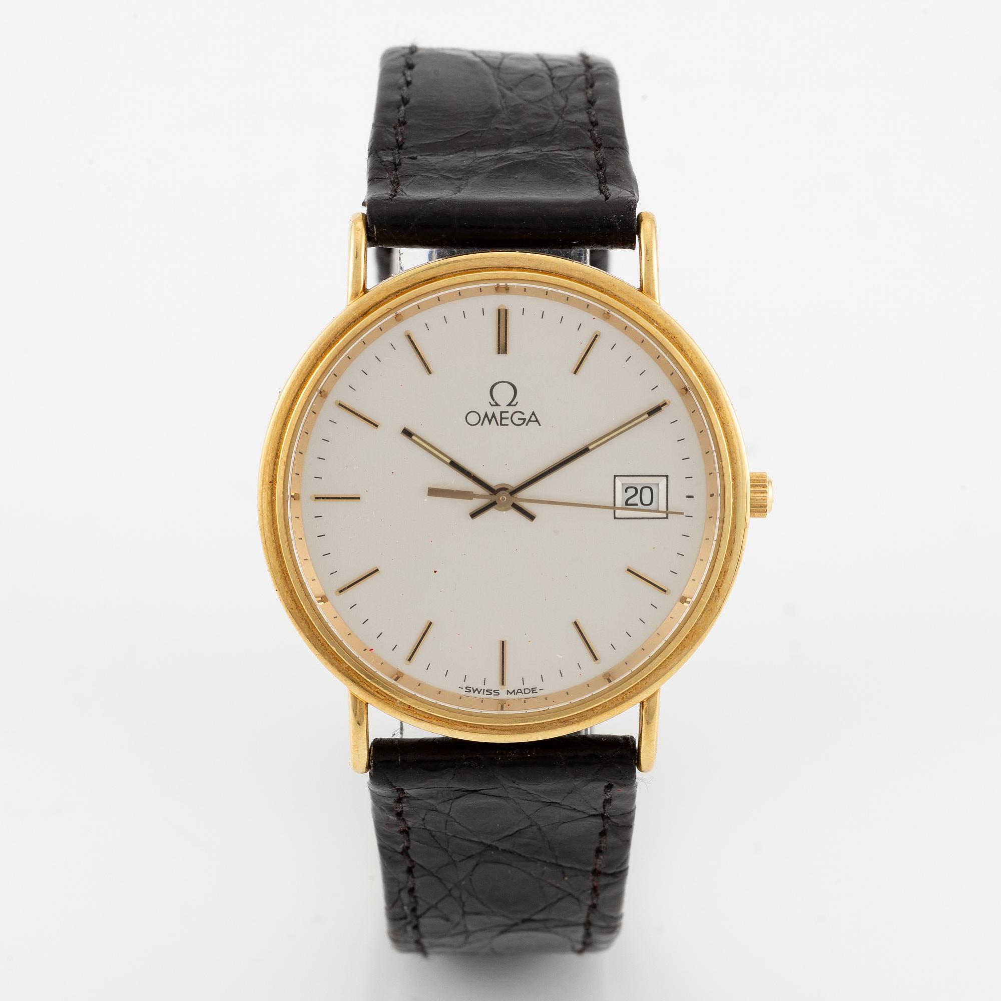 Omega, 18K gold, Seamaster, Jubilee, wristwatch, 32.5 mm.