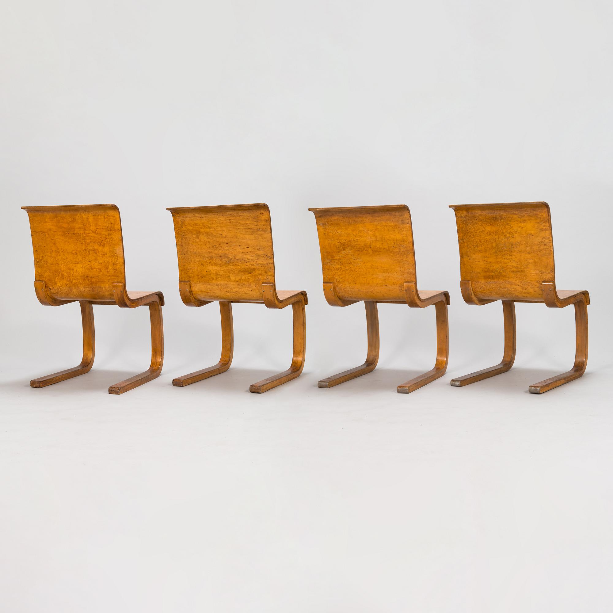 Alvar Aalto, four 1930's '22' chairs for  O.Y. Huonekalu-ja Rakennustyötehdas A.B.