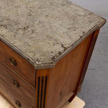 A late 19th century gustavian style chest of drawers.