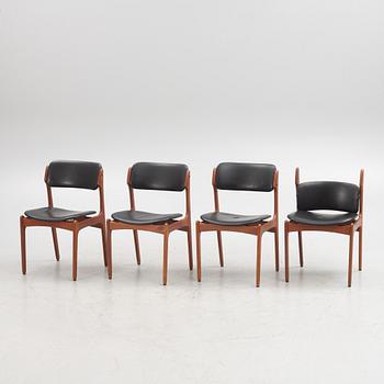 Erik Buch, chairs, 4 pcs, model 49, Odense Cabinetmakers, Denmark, 1950s/60s.