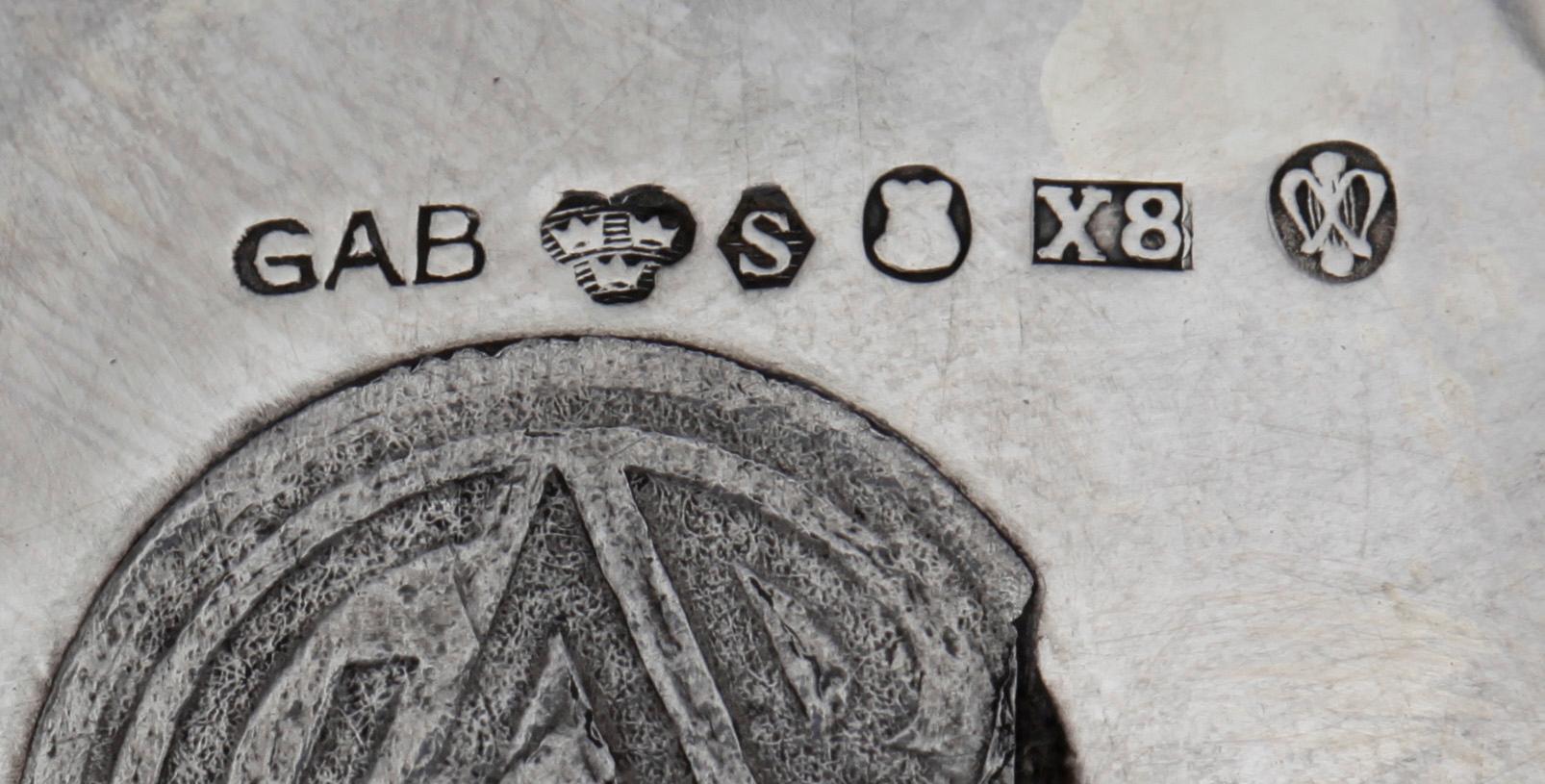 SKÅL och SÅSSKÅL, silver, GAB, Stockholm. 1948 resp 1947. Total vikt ca 590 gram.