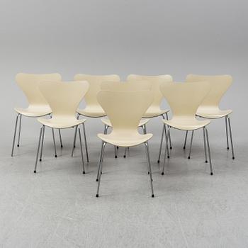 Eight 'Serie 7' chairs by Aerne Jacobsen for Fritz Hansen. Dated 2002.