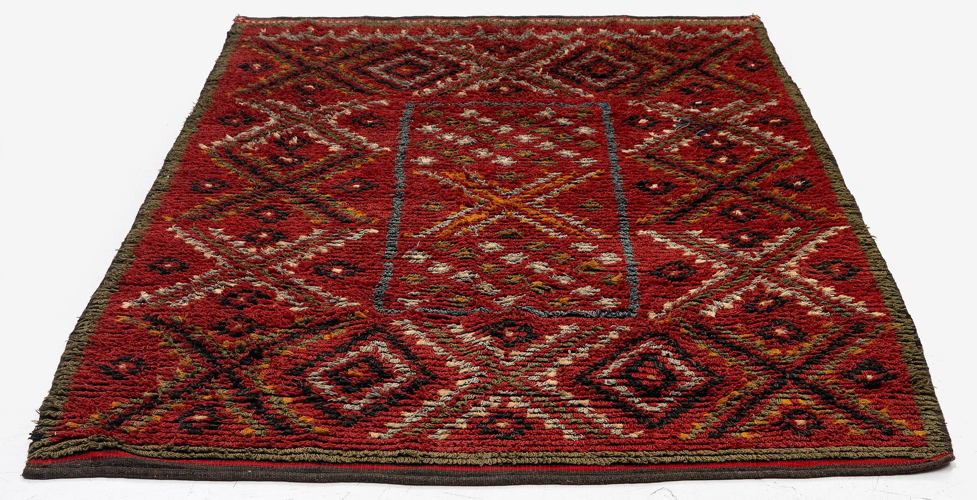 A knotted pile bed cover c. 205 x 134 cm, Finland, mid to the second half of the 19th century.
