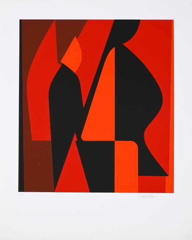 VICTOR VASARELY, färgserigrafi, signerad och numrerad 67/100.