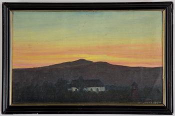 OTTO HESSELBOM, olja på duk uppklistrad på pannå. Signerad.