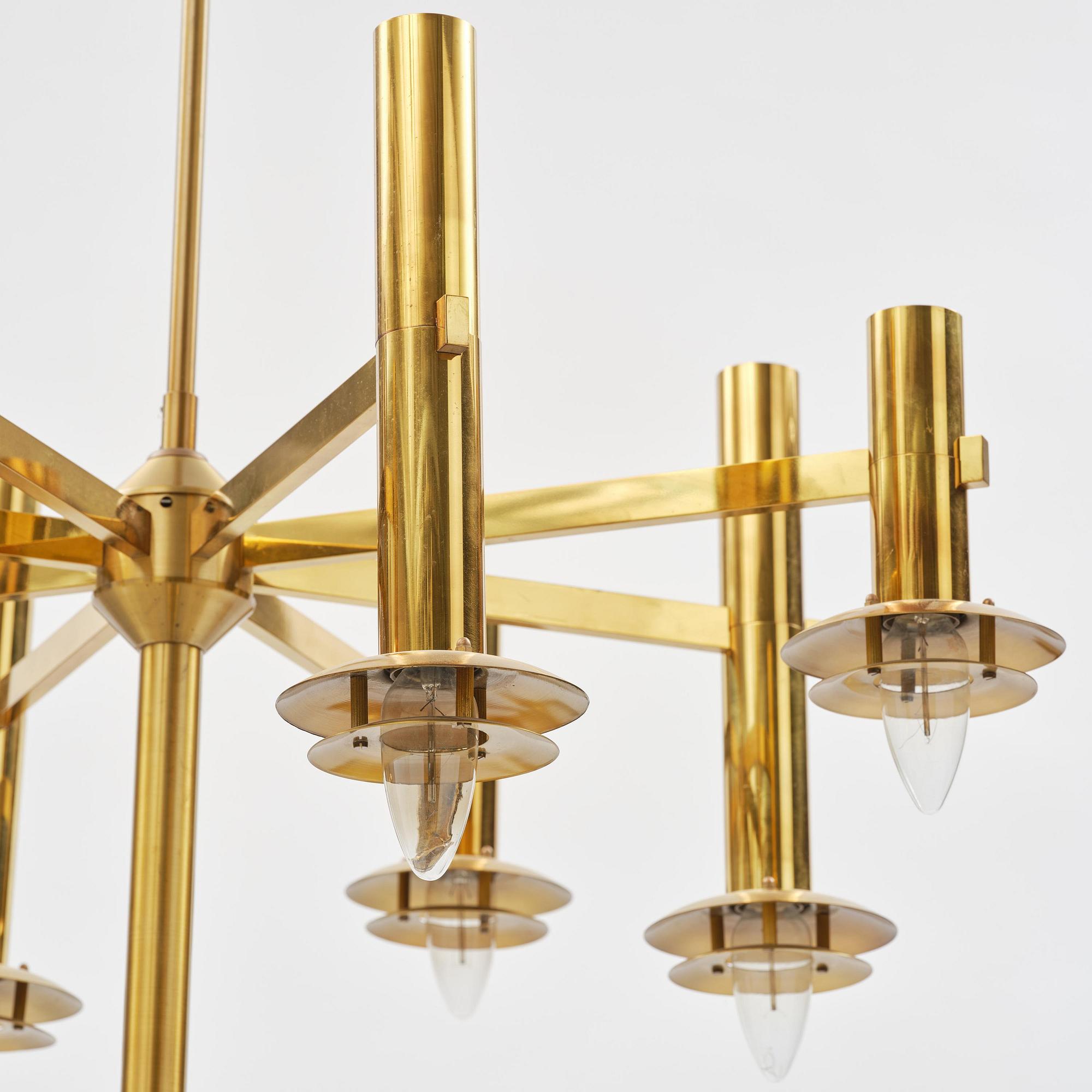 Holger Johansson, an imposing pair of ceiling lamps, Westal, Bankeryd, 1970s.
