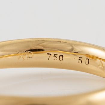 Ring 18K guld med briljantslipad diamant ca 0.97 ct.