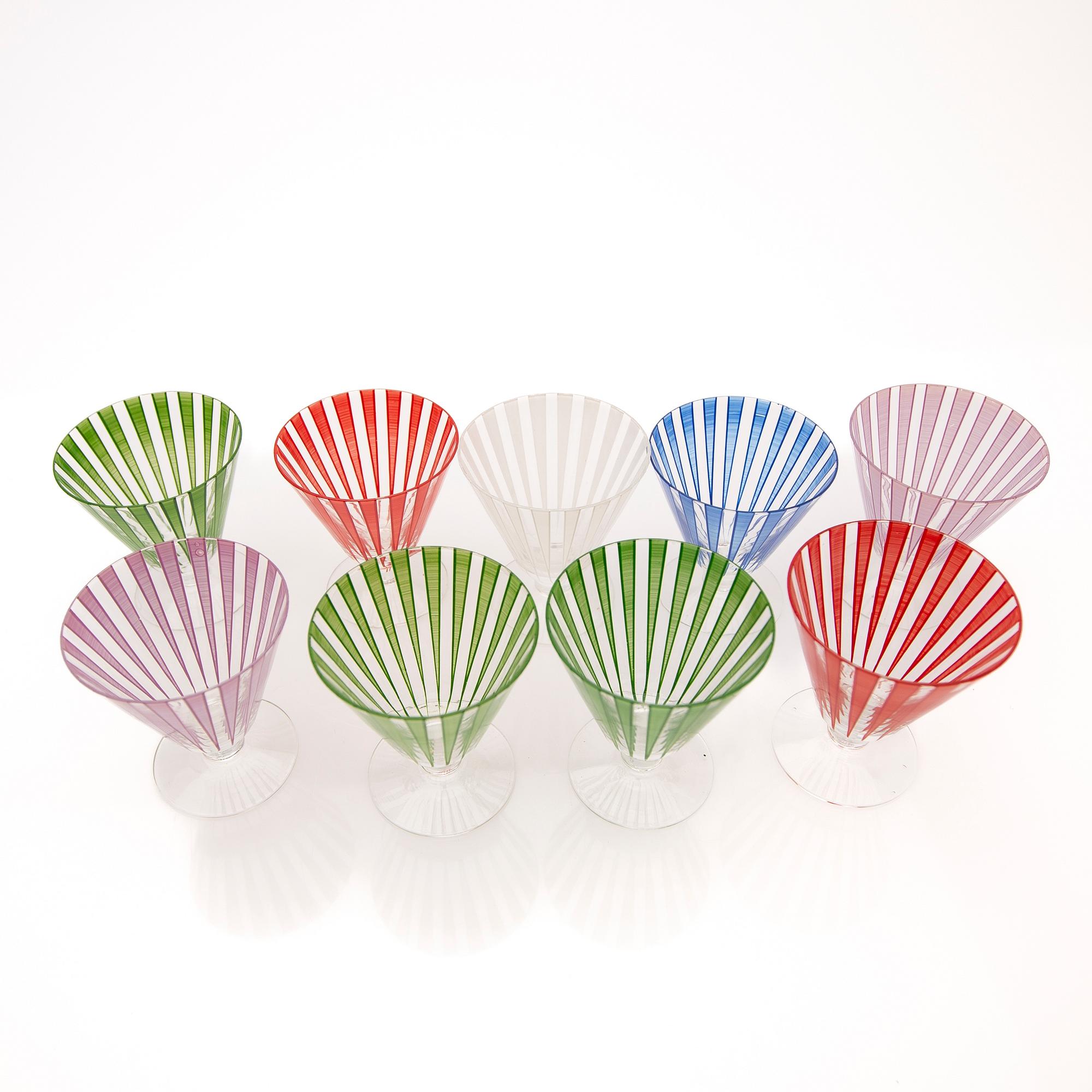 Bengt Orup, glass service, 9 dl, "Strikt", Johansfors, mid-20th century.