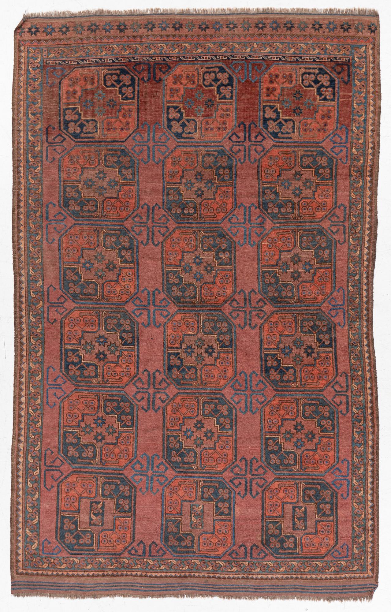 An antique Ersari, c. 237 (+7cm flat weave) x 158 cm.