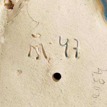 JOSEF MANUEL, A CERAMIC SCULPTURE, signed JM and dated -47.