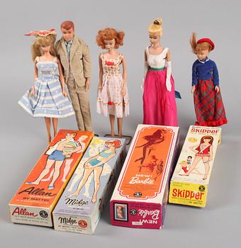 BARBIEDOCKOR, 5 st, Mattel. 1960/70-tal.