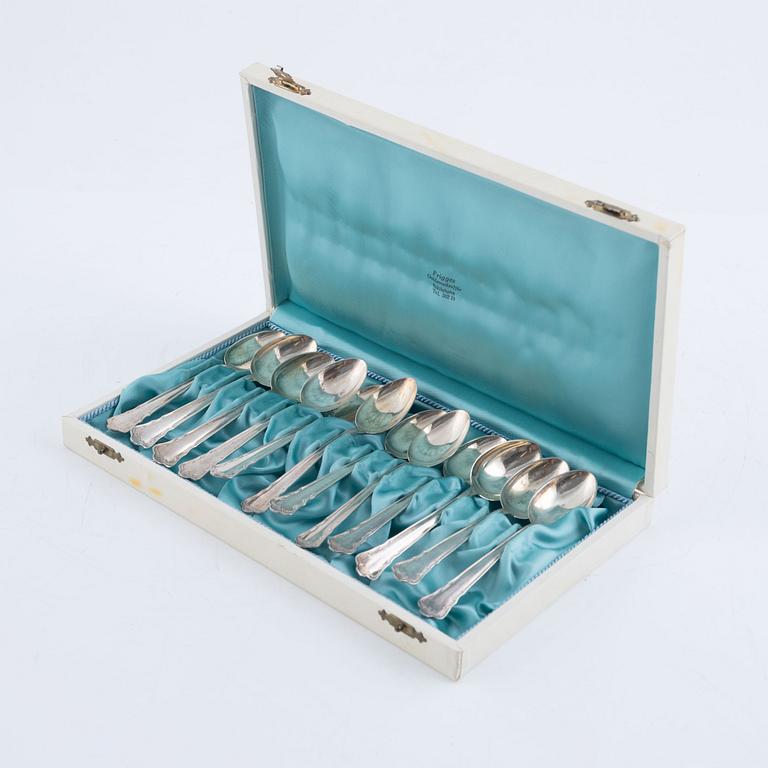 A set of 24 Swedish silver spoons, model 'Ingrid', mark of GAB, including Stockholm 1961.