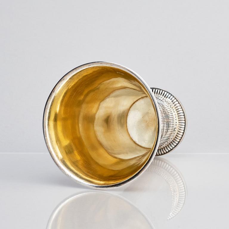 A Swedish 18th century parcel-gilt silver beaker, mark of Lorens Stabeus, Stockholm 1749.