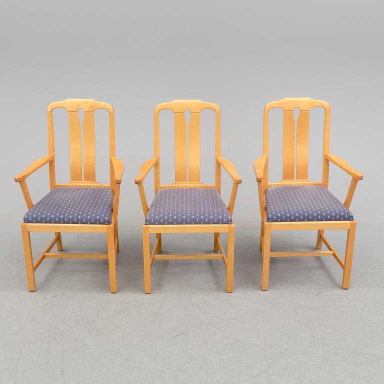 CARL MALMSTEN, three birch 'Ambassadör' armchairs from Åfors Möbelfabriks AB.