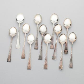 KAFFESKEDAR, 12 st, silver, "Tähkä" Mauno Honkanen, A. Tillander Helsnigfors 1973.