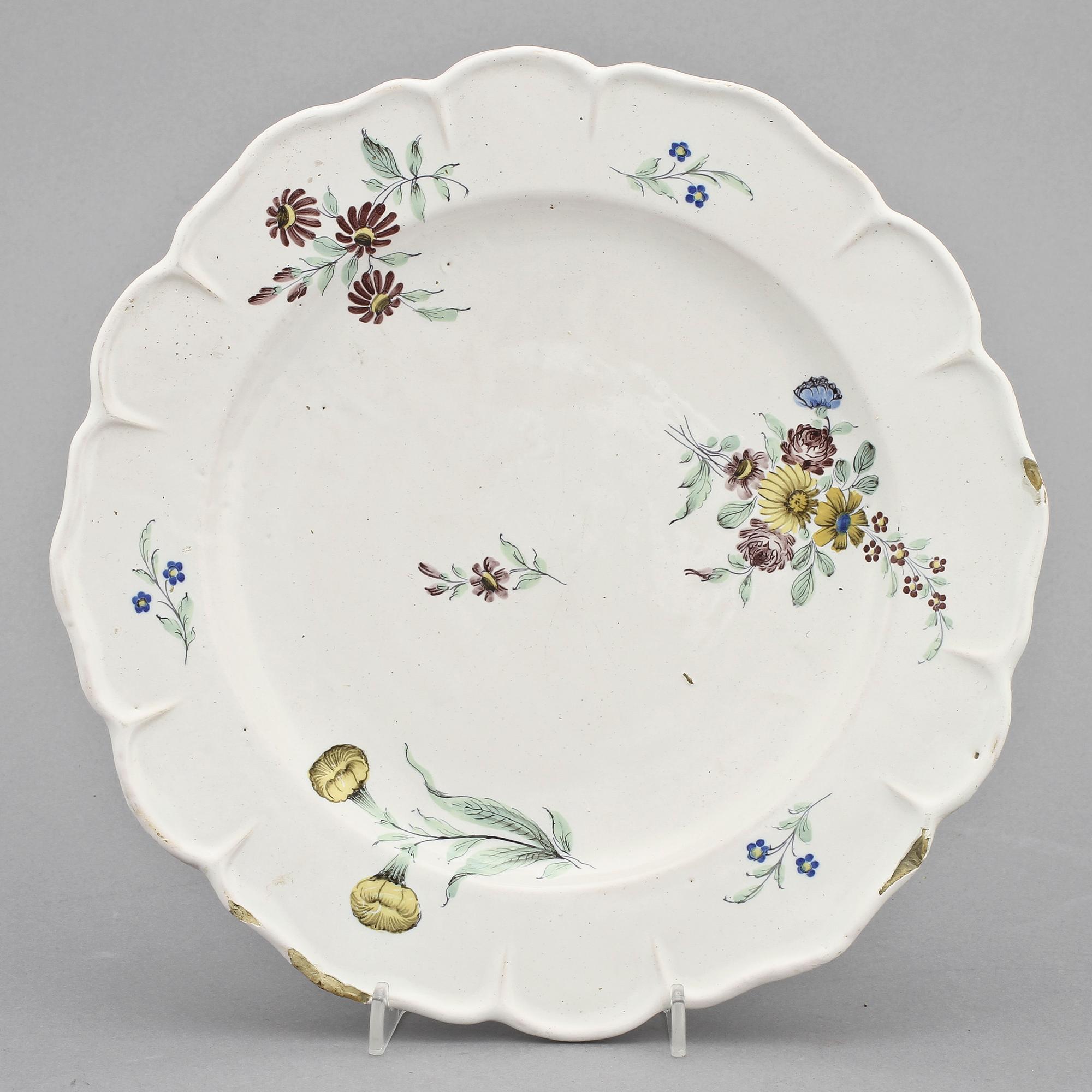 TALLRIK, fajans, Rörstrand, 1700-tal.