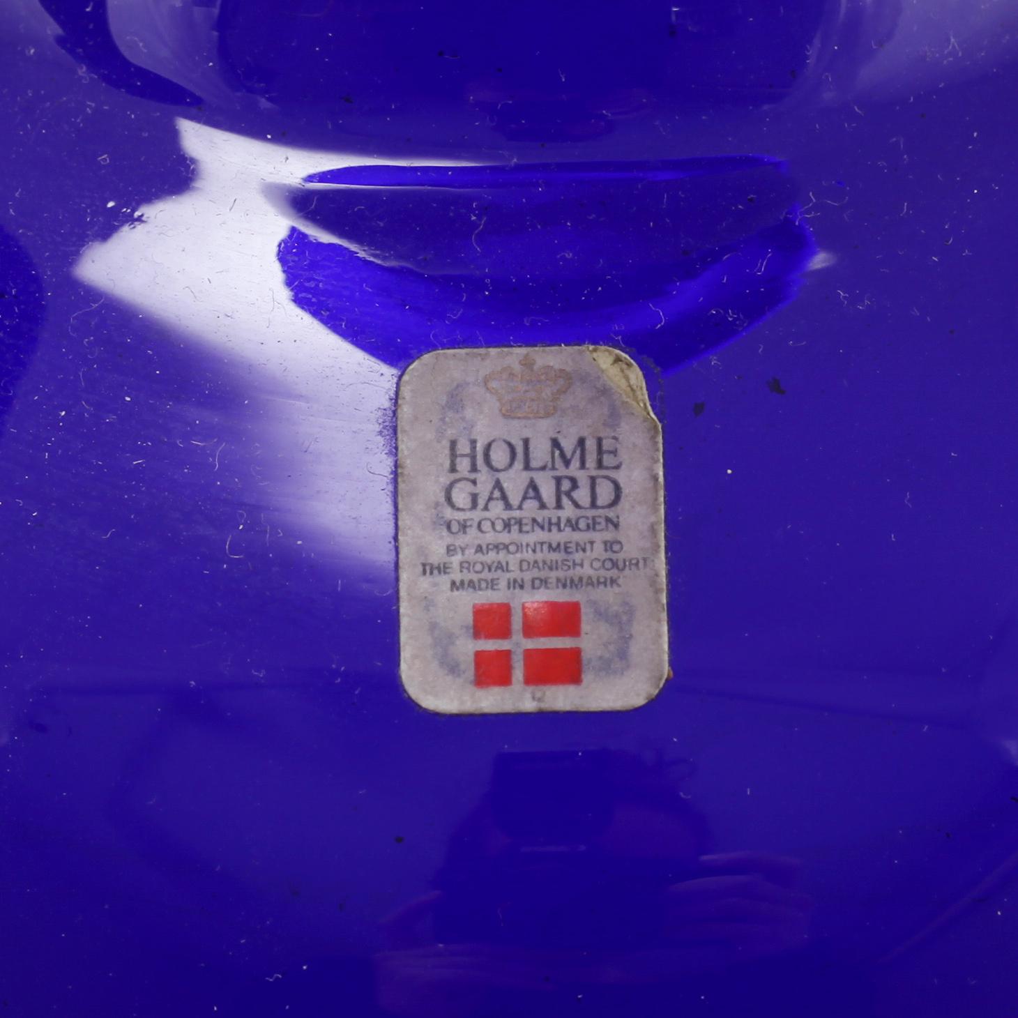 FLASKOR, 2 st, glas, Holmegaard, 1960/70-tal.