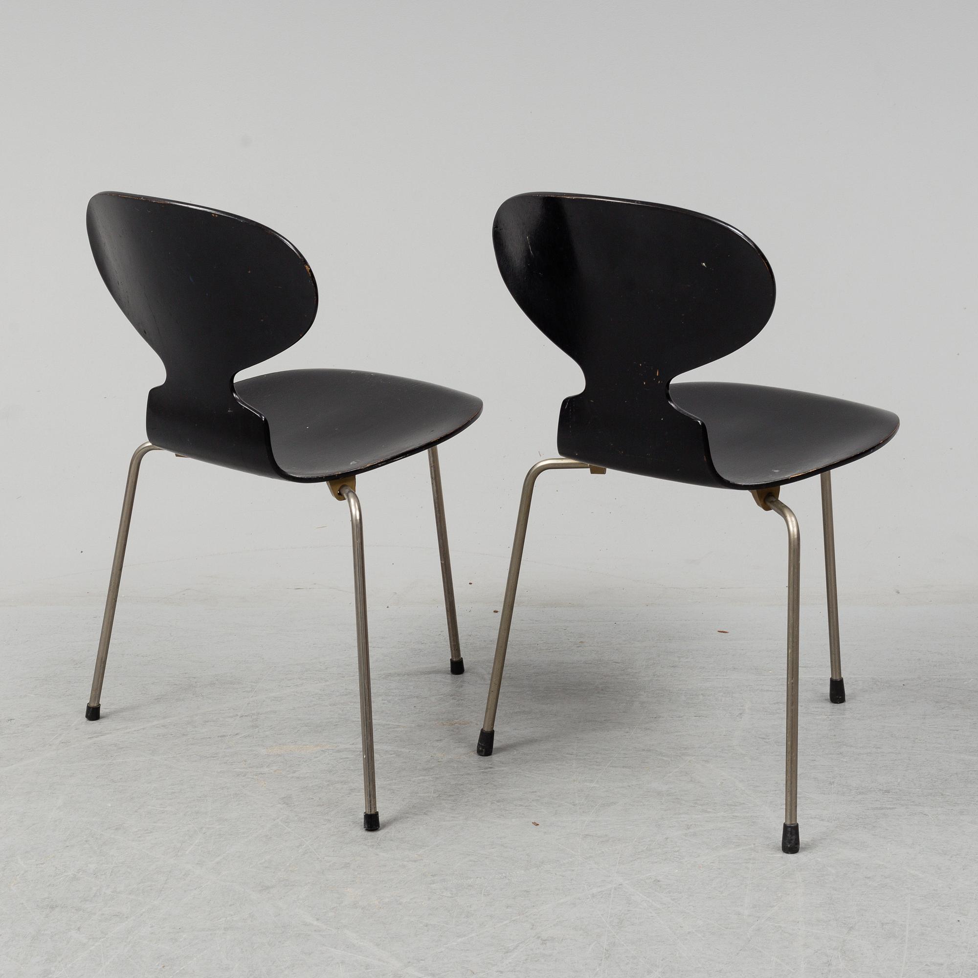 Eight 'Ant' chairs by Arne Jacobsen for Fritz Hansen.
