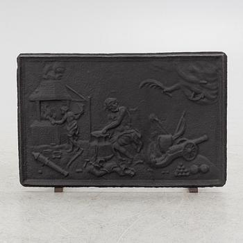 A stove plate, cast iron, 19th century.