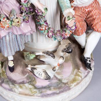 FIGURGRUPP, porslin, Meissen Marcolinistil.