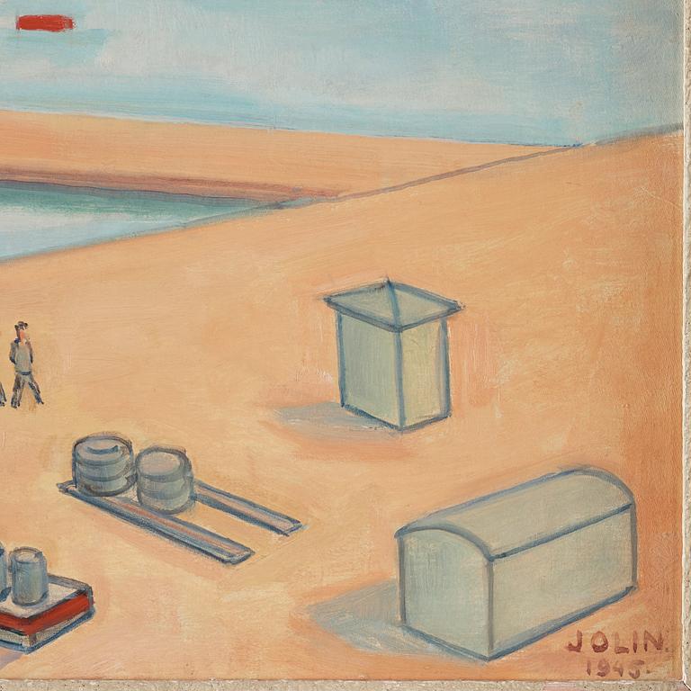 EINAR JOLIN, duk, signerad och daterad 1945.