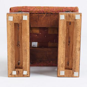 A late Gustavian style stool, 19th century.