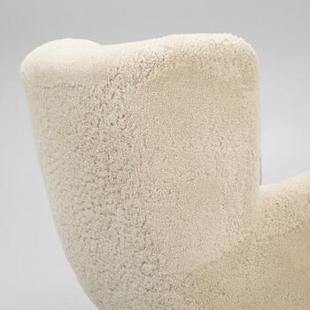 A pair of Danish Modern sheepskin armchairs, 1930's/40's.