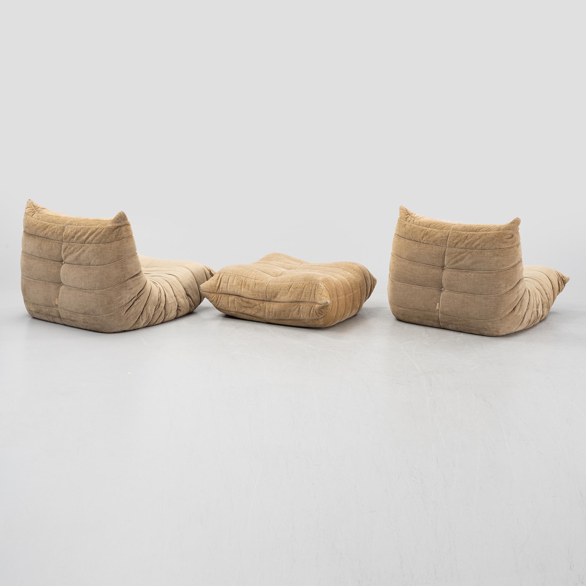 Michel Ducaroy, a 6-piece 'Togo' modular sofa, Ligne Roset, France.