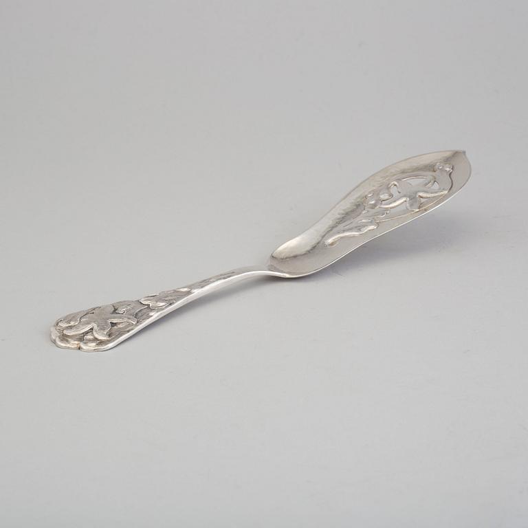 HC MATTHIASEN, fiskspade, silver, jugend, Nykøbing, Danmark 1919.