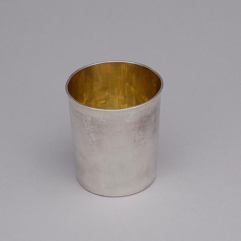 BÄGARE, silver, Stefan Westerstråhle, Stockholm, 1808. Vikt ca 89 g.