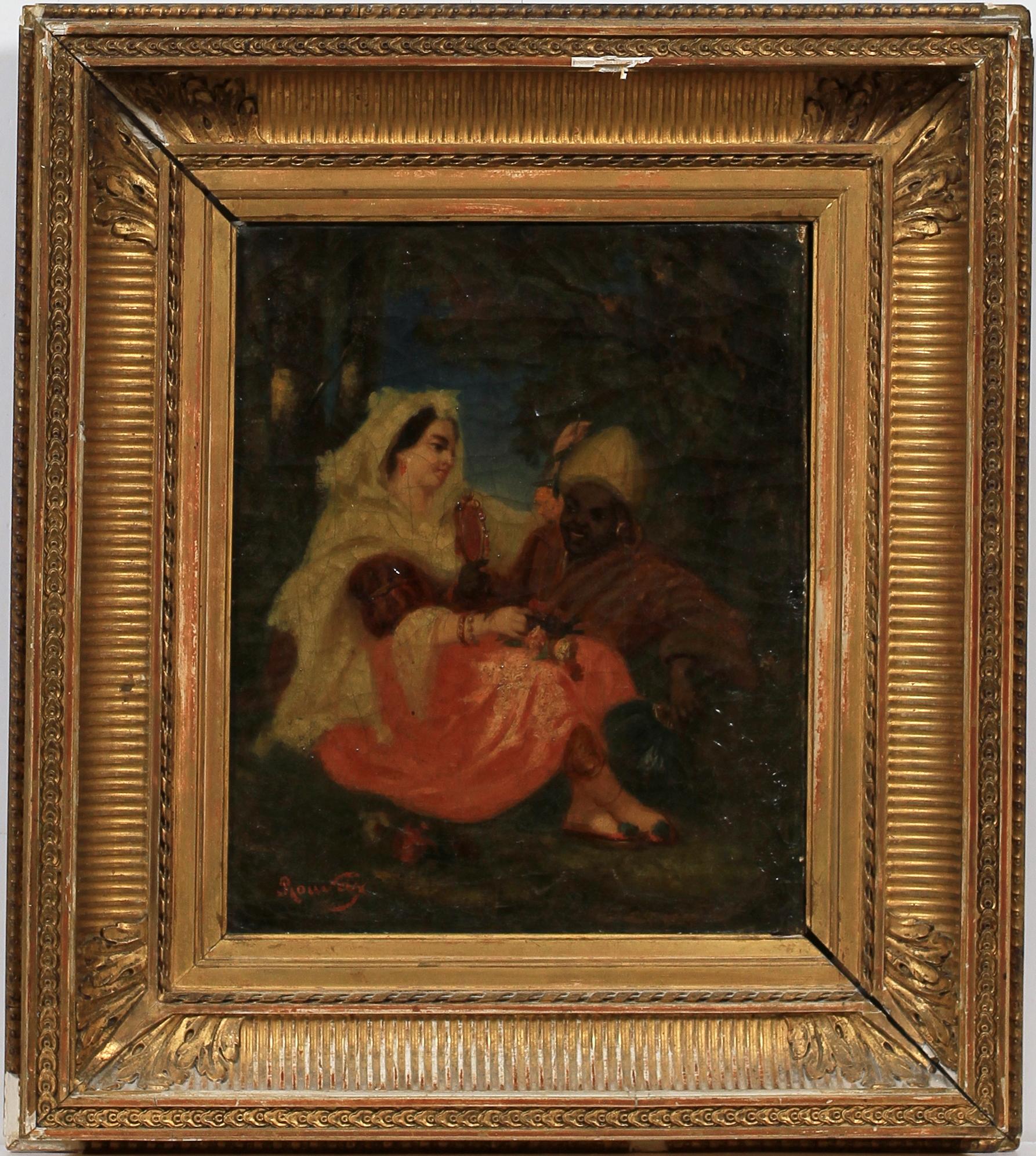 OKÄND KONSTNÄR, olja på duk. Bär sign. 1800-tal.