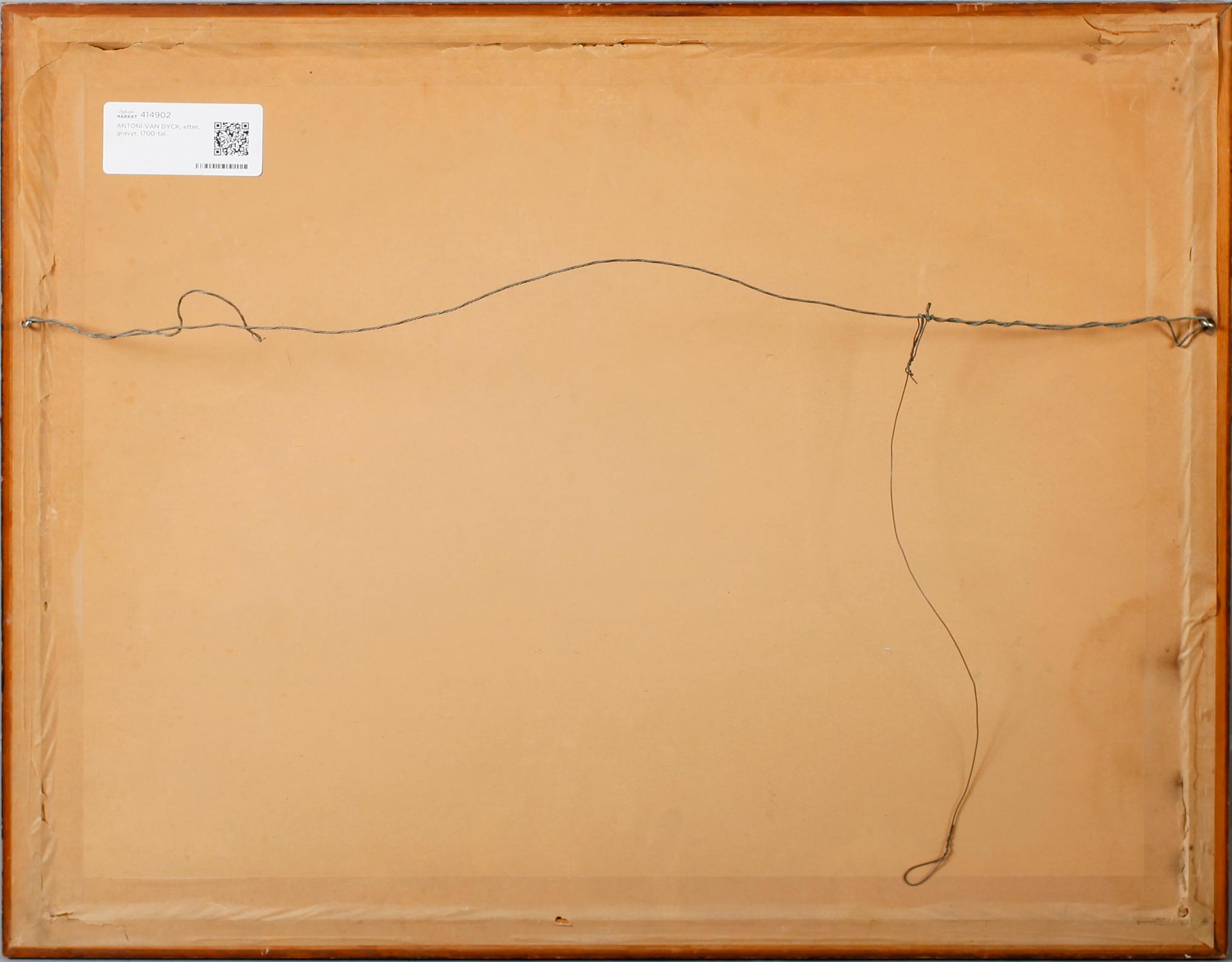 ANTONI VAN DYCK, efter, gravyr, 1700-tal.