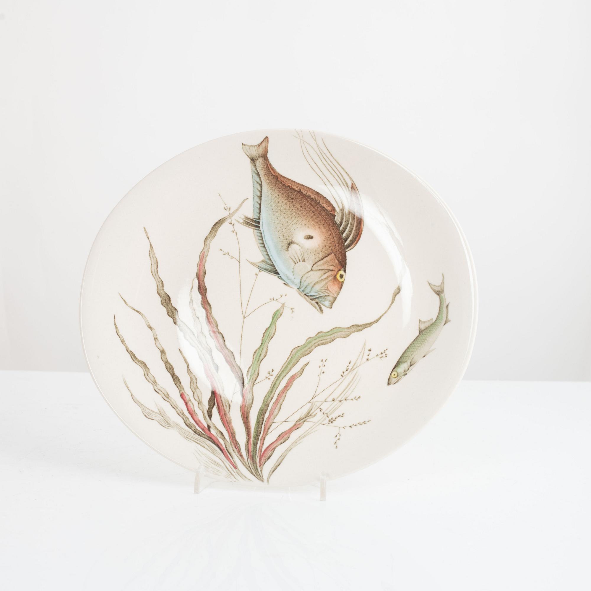 Fish service, 13 pieces, earthenware, "Fish", Johnson Bros, England.