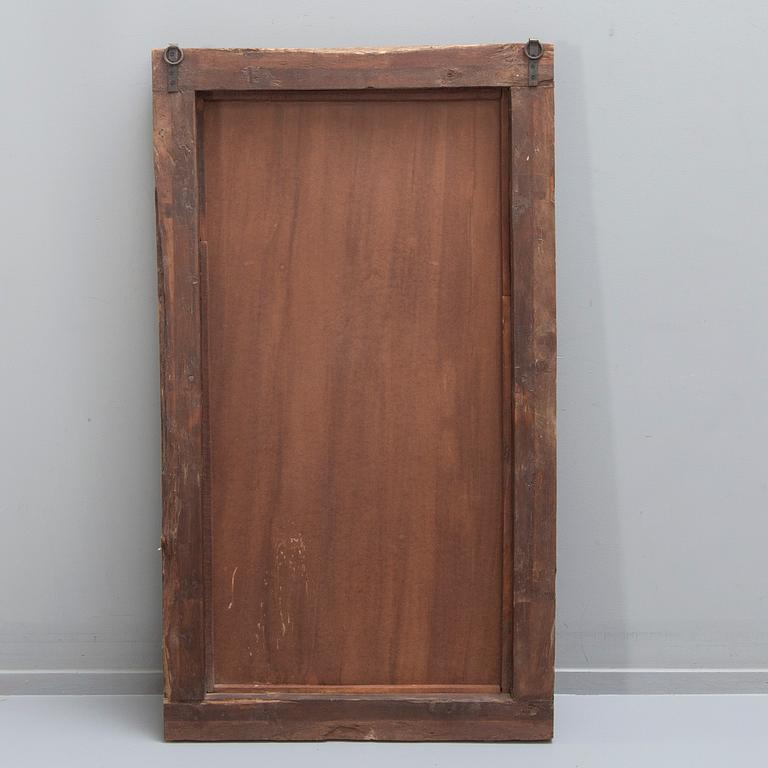 An Indian panted wood mirror 20th/21st century.