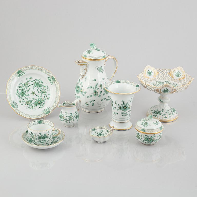 A 19-piece porcelain coffee service, "Indische Malerei Grün" Meissen, Germany.