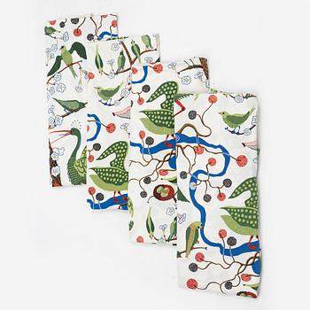 Josef Frank, gardiner, 3 + 1, "Gröna Fåglar", Firma Svenskt Tenn.