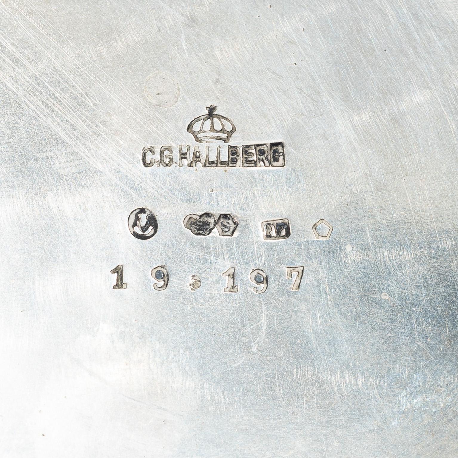 Vas/pokal, silver, C.G.Hallberg, Stockholm, 1918.