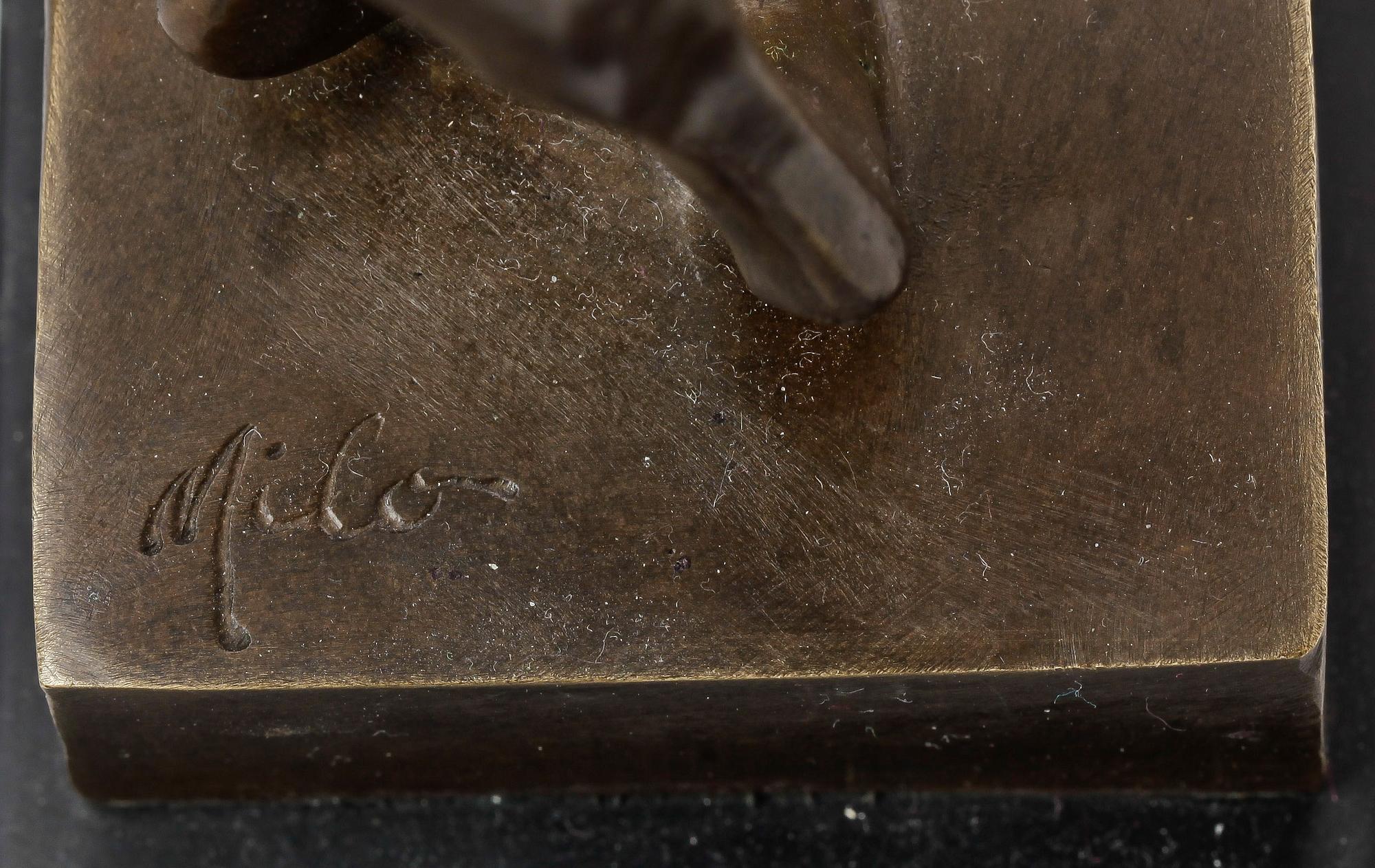 SKULPTUR, brons, Max Milo, sign. i godset.