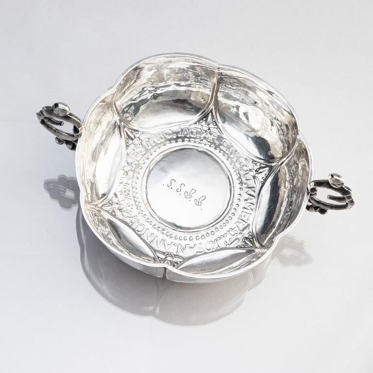 A Swedish 18th century silver brandy-bowl, mark of Peter Biörkman, Karlskrona 1782.