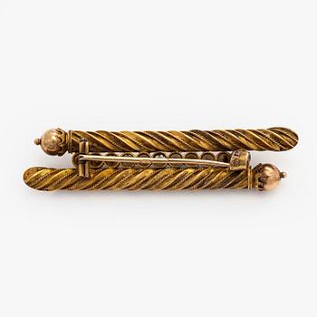 Brooch, pearls, 14K (56) gold,