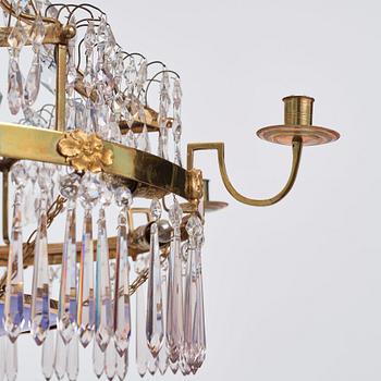 A late Gustavian seven-light chandelier, circa 1800.